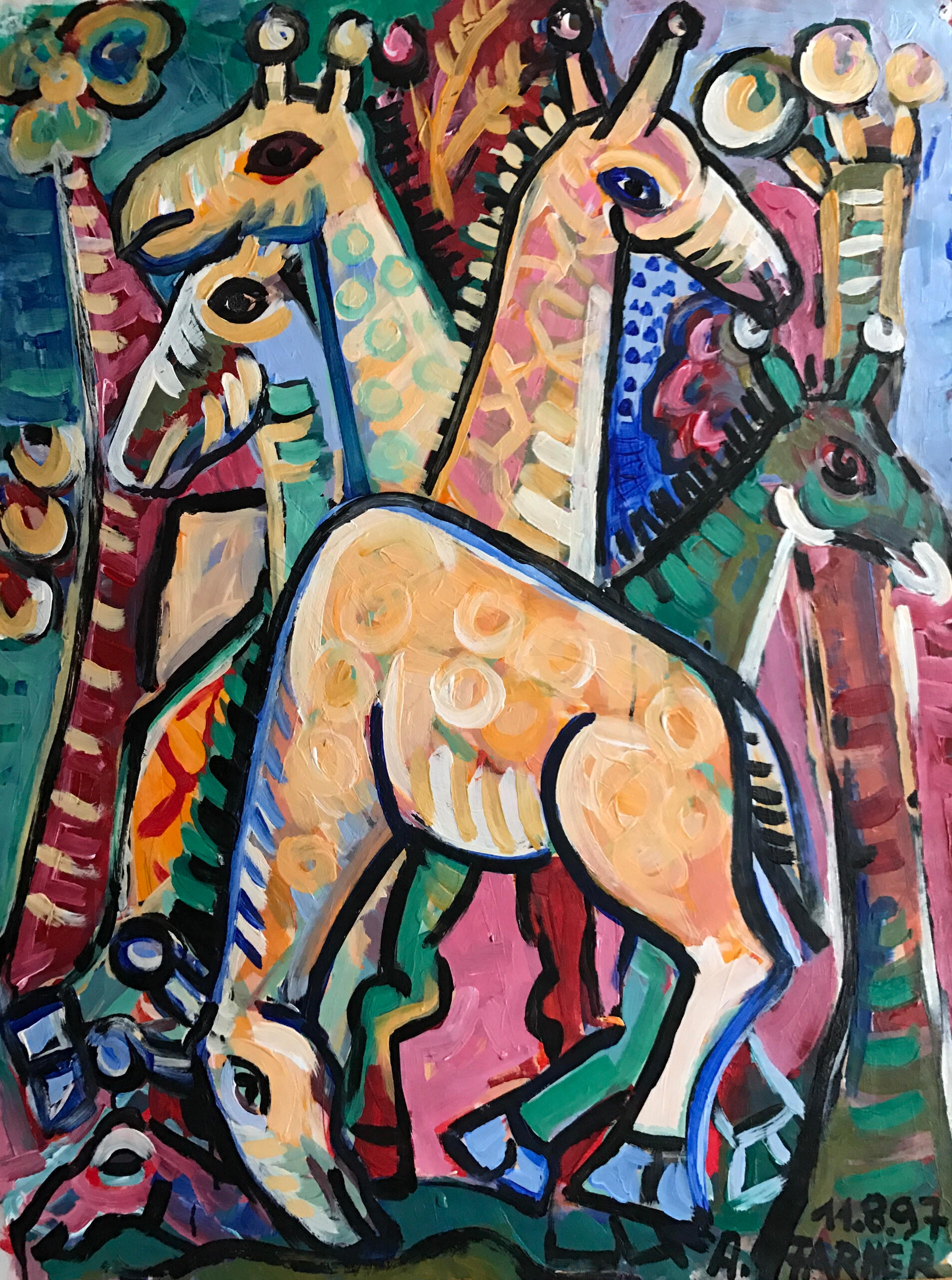 Colorful painting of an animal