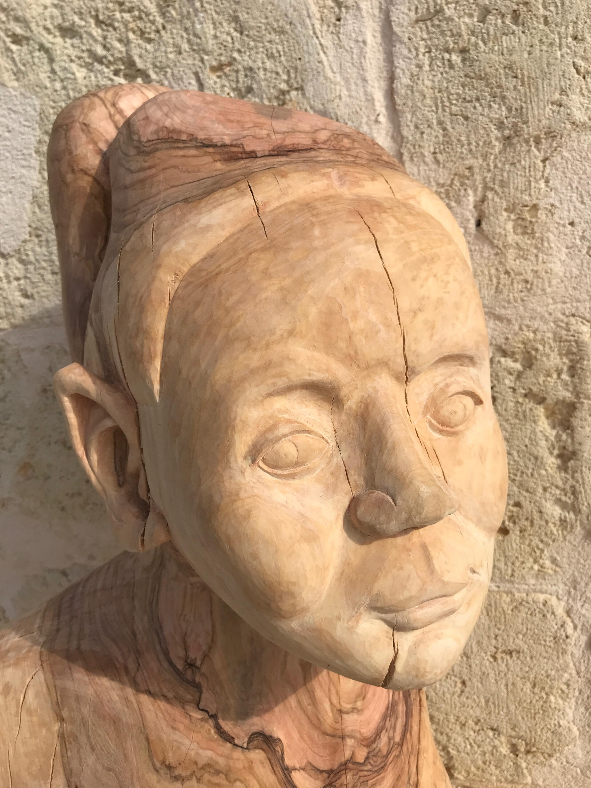 Sculptures Wood Sculpture of a women
